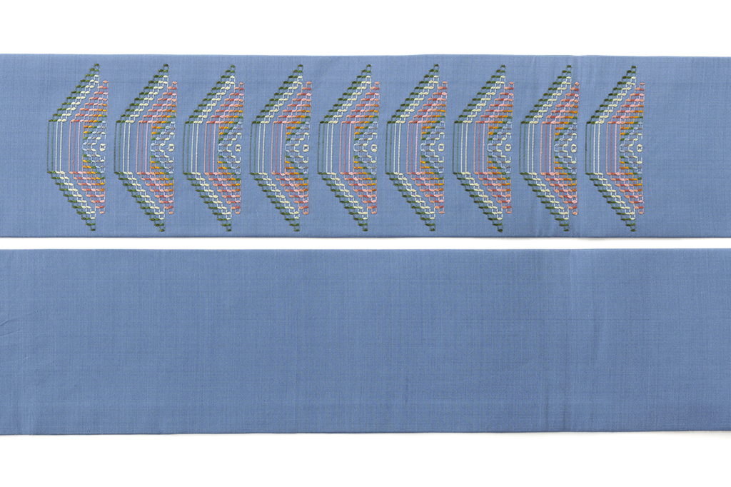 人間国宝 宮平初子作 首里花織 九寸名古屋帯 「末広」 | 特選きもの