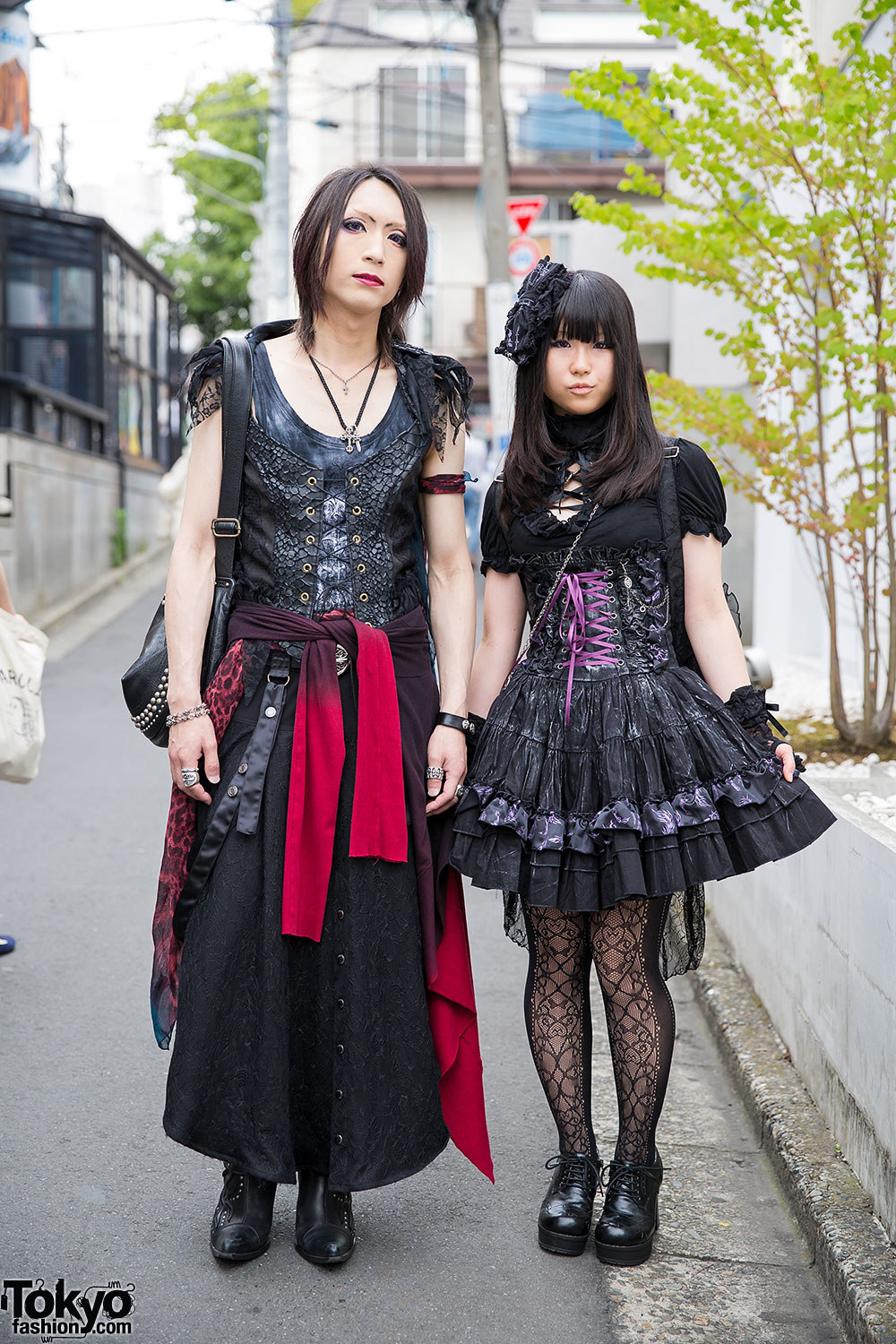 Gothic Duo in Harajuku w/ h.NAOTO Corsets, Chrome Hearts, New Rock