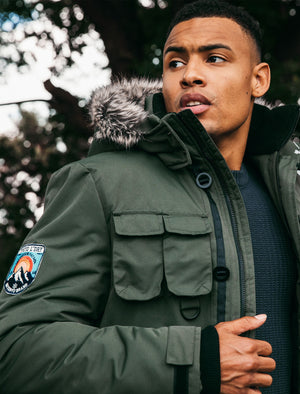 Drayton Utility Parka Coat in Green - Tokyo Laundry