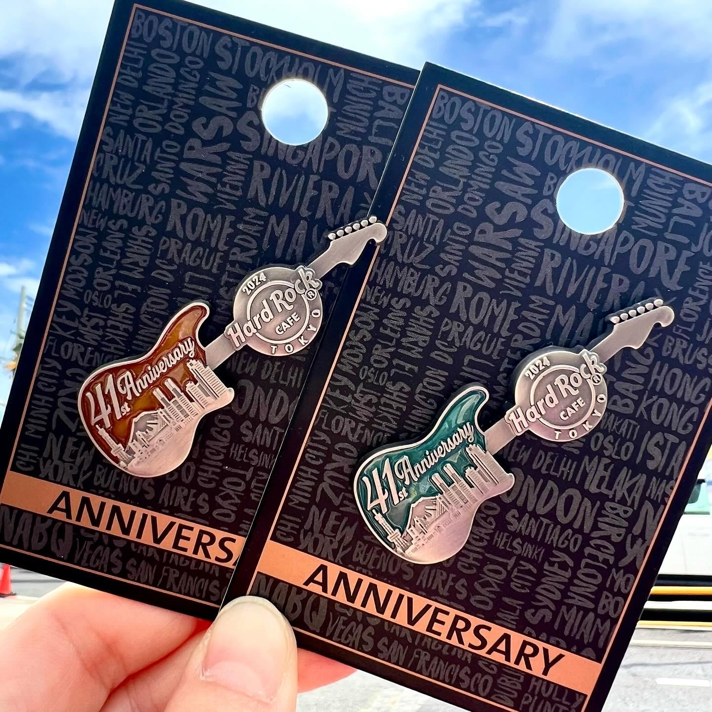 Hard Rock Cafe Tokyo 41st Anniversary pins are now both colo