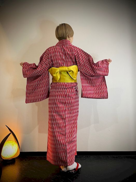 抽象模様織り出しお召着物【大正ロマン】中古 – tokito-online│中古