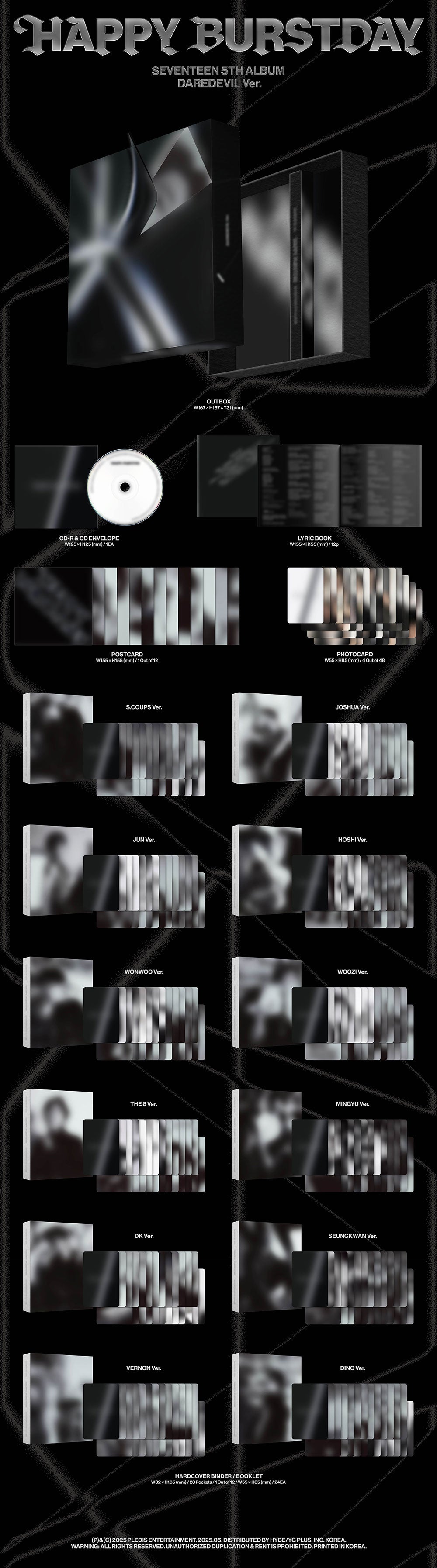 SEVENTEEN - HAPPY BURSTDAY (DAREDEVIL VERSION) [5TH ALBUM]