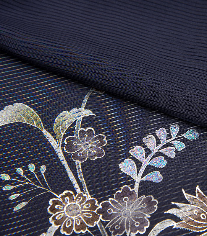 正絹 薄紫色 刺繍 付下げ☆蝶々の洒落紋☆新品、未使用、躾付き、裄65.5】