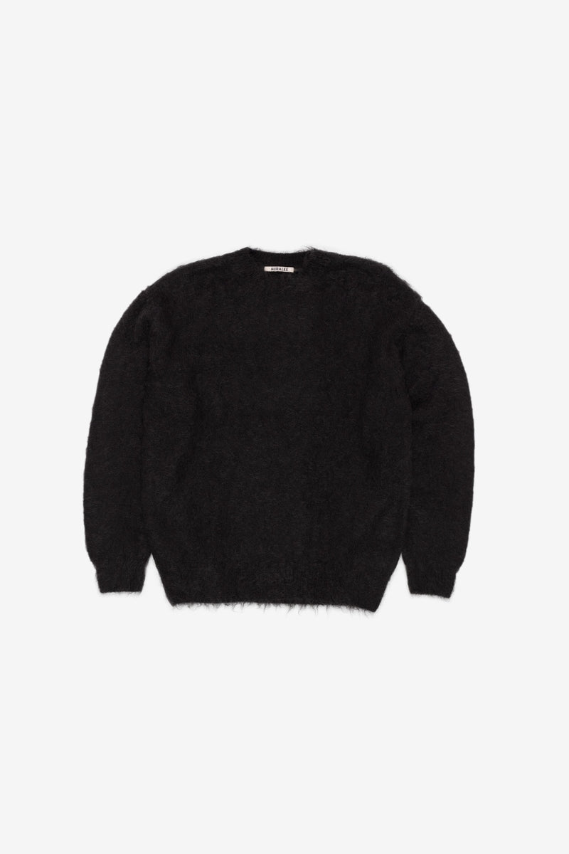Auralee Brushed Super Kid Mohair Knit P/O - Ink Black – Totem