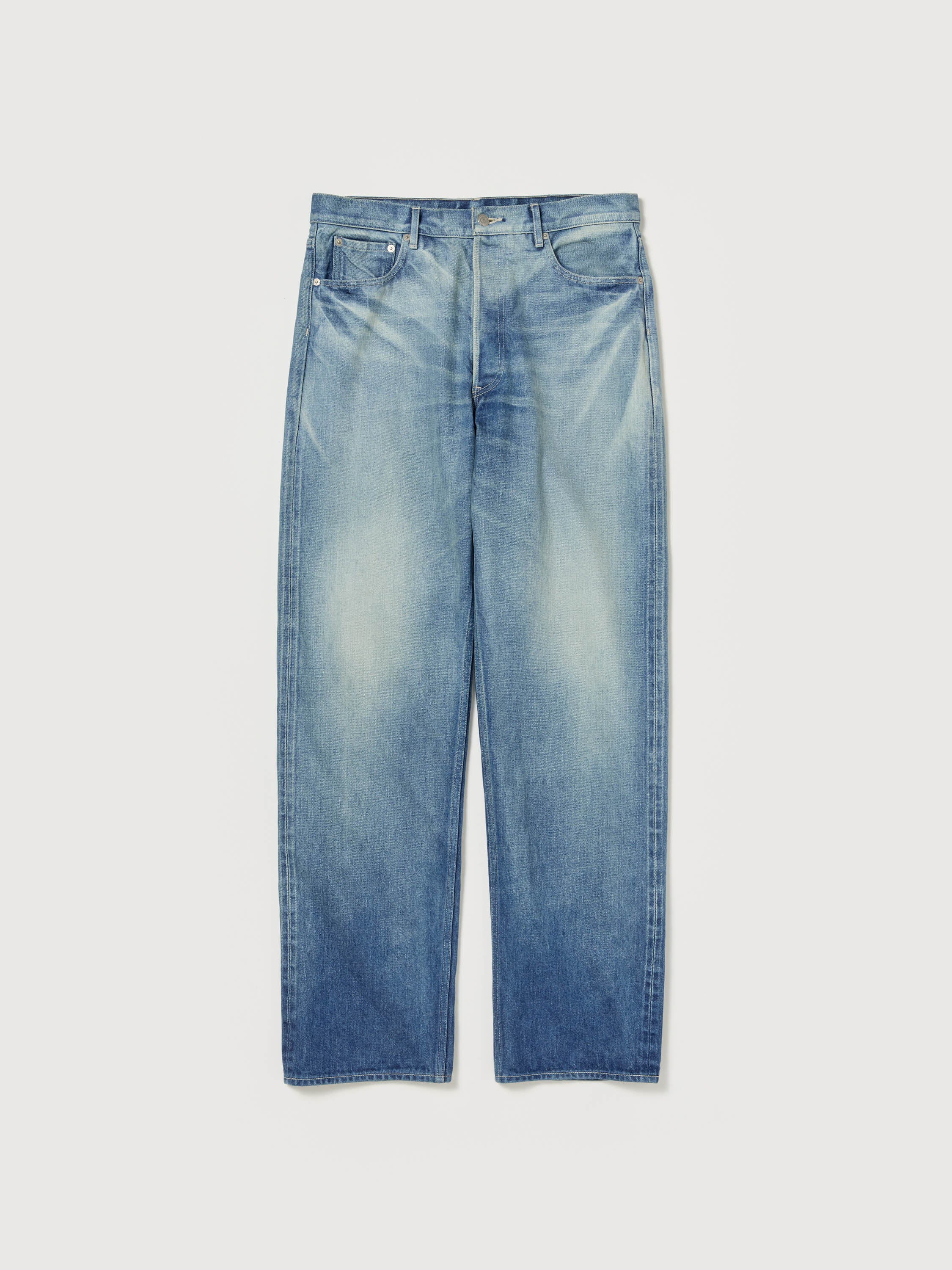 AURALEE Selvedge Faded Heavy Denim Wide Pants - FADED INDIGO