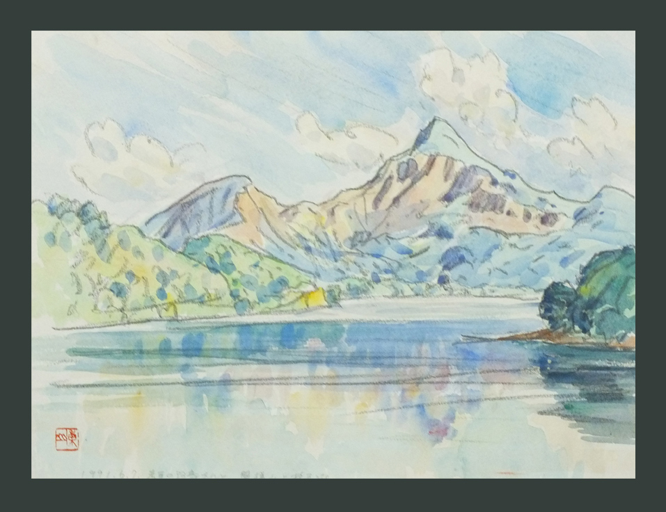 新潟昔の風景画家 高橋五仙子思い出の新潟百景『西堀通』紙本 額装