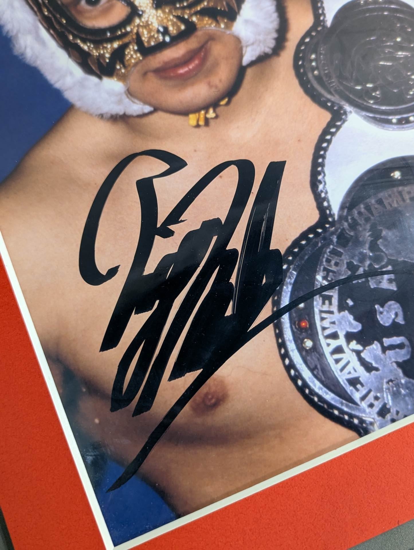 初代タイガーマスク 直筆サイン入り 写真パネル(NWA世界ジュニア) – 闘道館