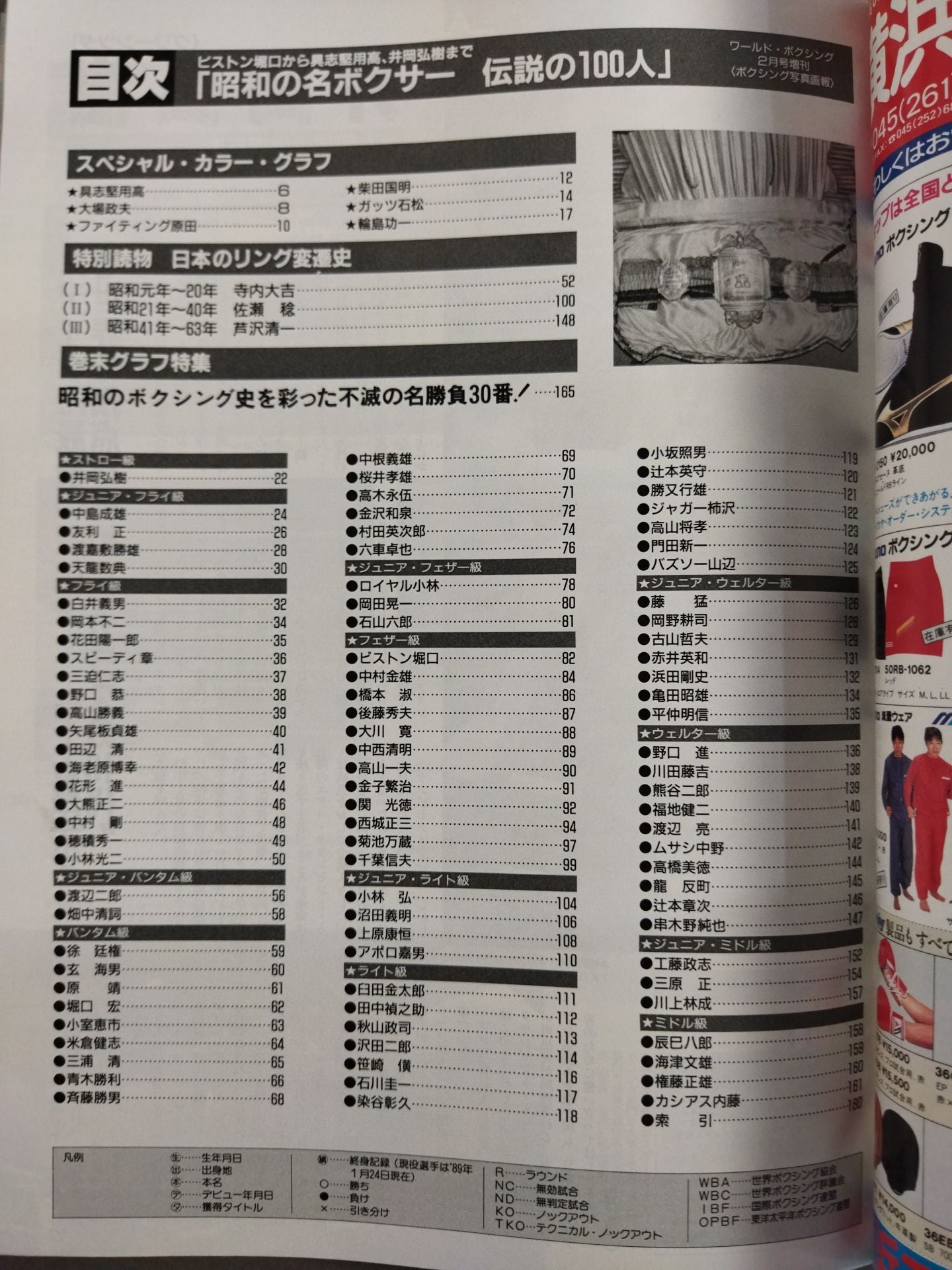 昭和の名ボクサー伝説の100人【ピストン堀口､白井義男から具志堅用高