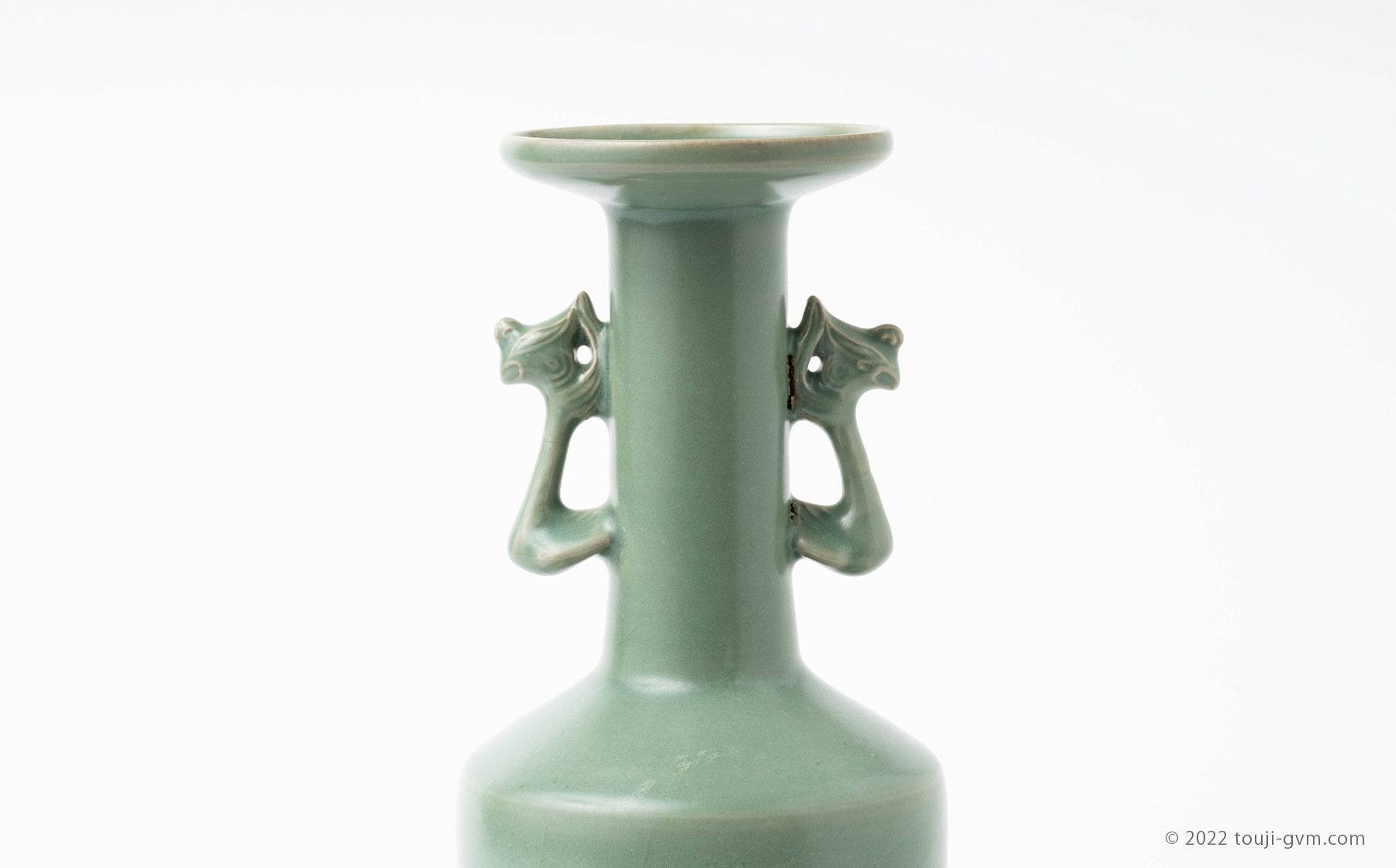 龍泉窯 青磁鳳凰耳瓶 – Longquan Vase Phoenix | 陶磁オンライン美術館