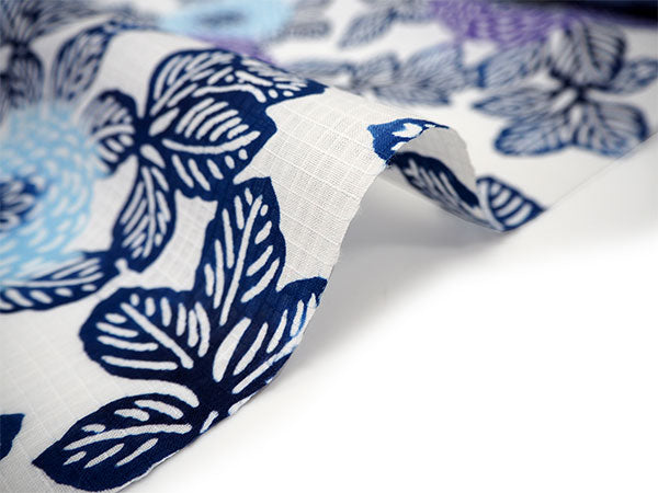 三勝 浴衣 夏着物 反物 単品 注染 綿 白地 万寿菊 江戸・三勝ブランド