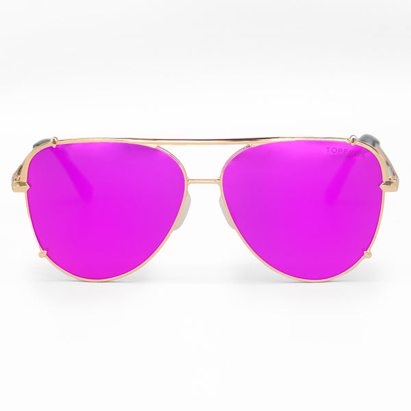 Cristina Tangle Free Aviators - Mirrored Pink – TopFoxx