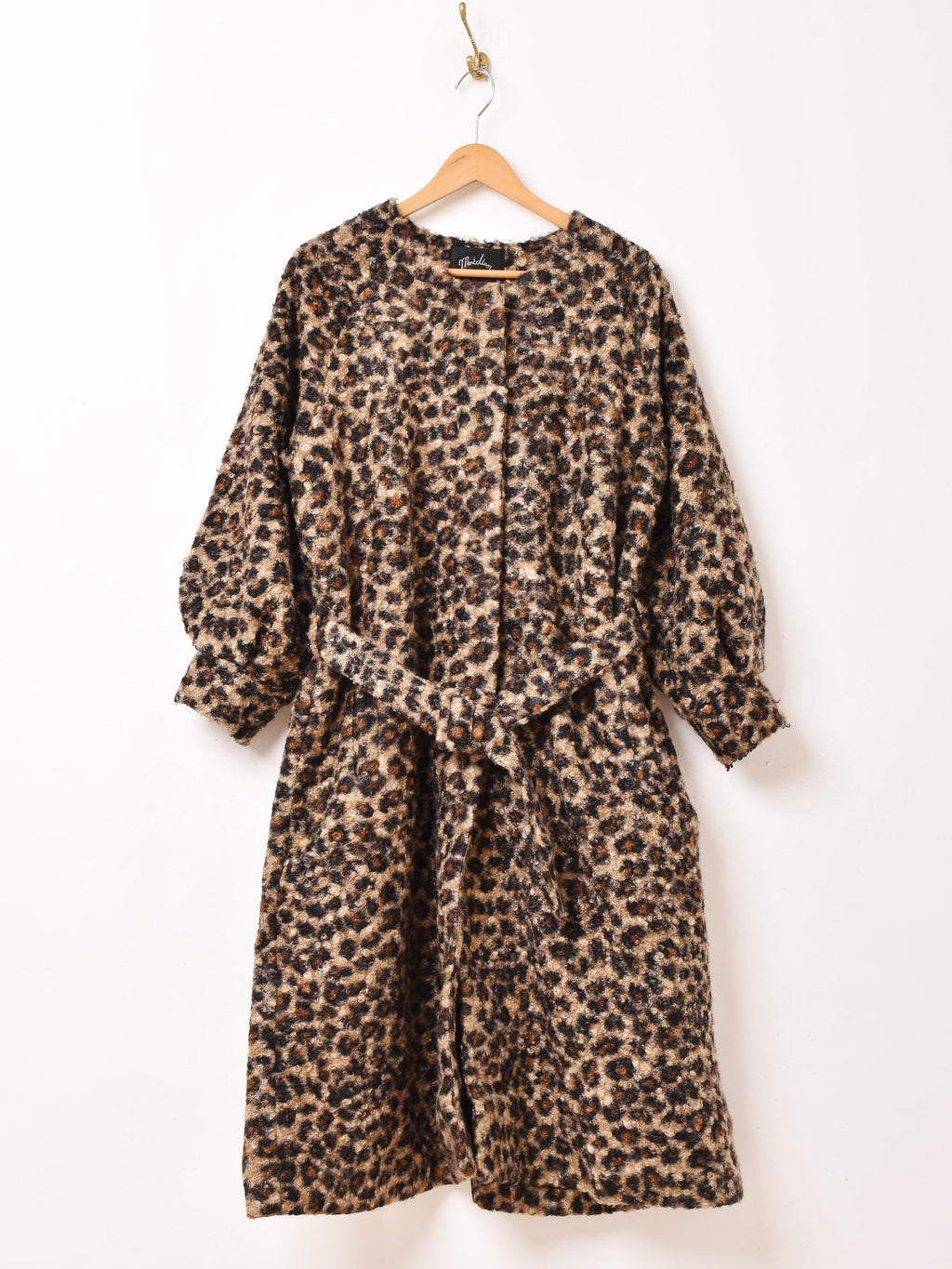 Meridian レオパード柄 ノーカラー ロングコート – 古着屋Top of the