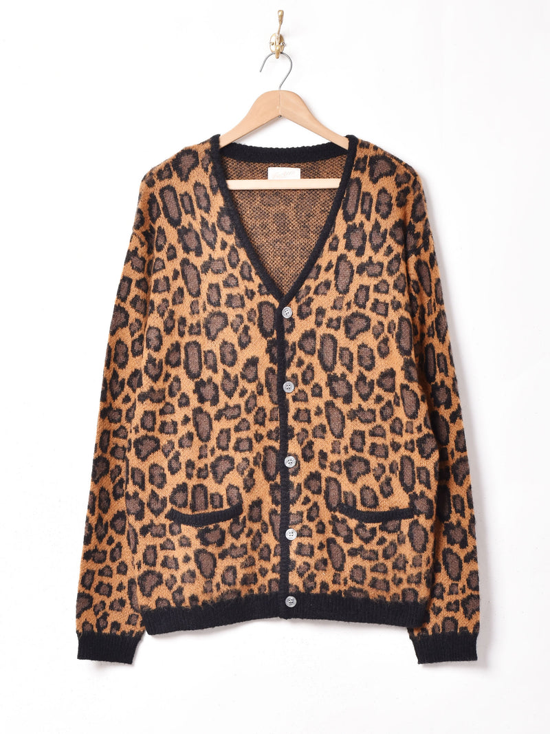 4色展開】Backers レオパード柄 モヘア混カーディガン – 古着屋Top of