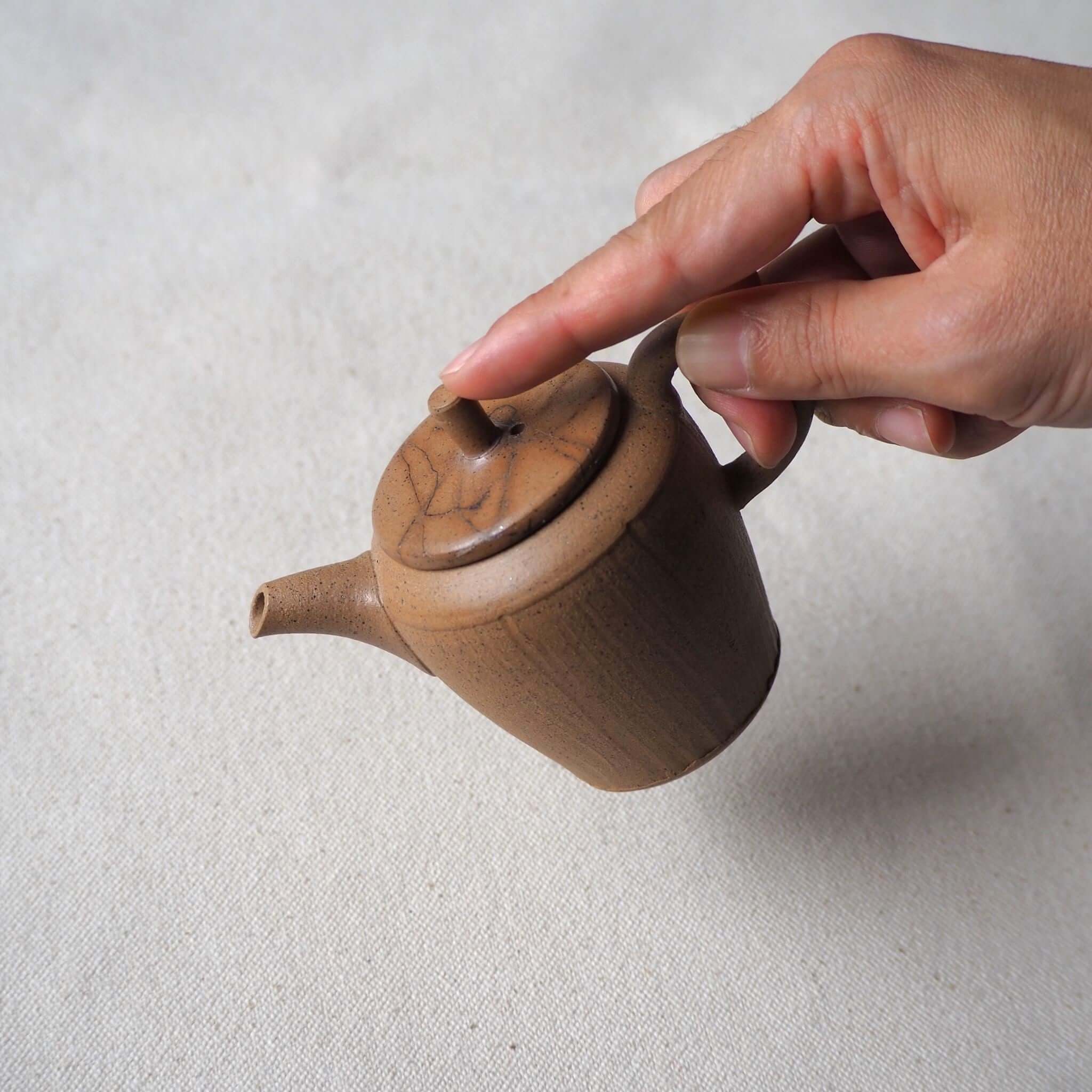 常滑焼 甚秋陶苑(伊藤成二)作 茶藻掛け茶壺 [東山堂煎茶器店