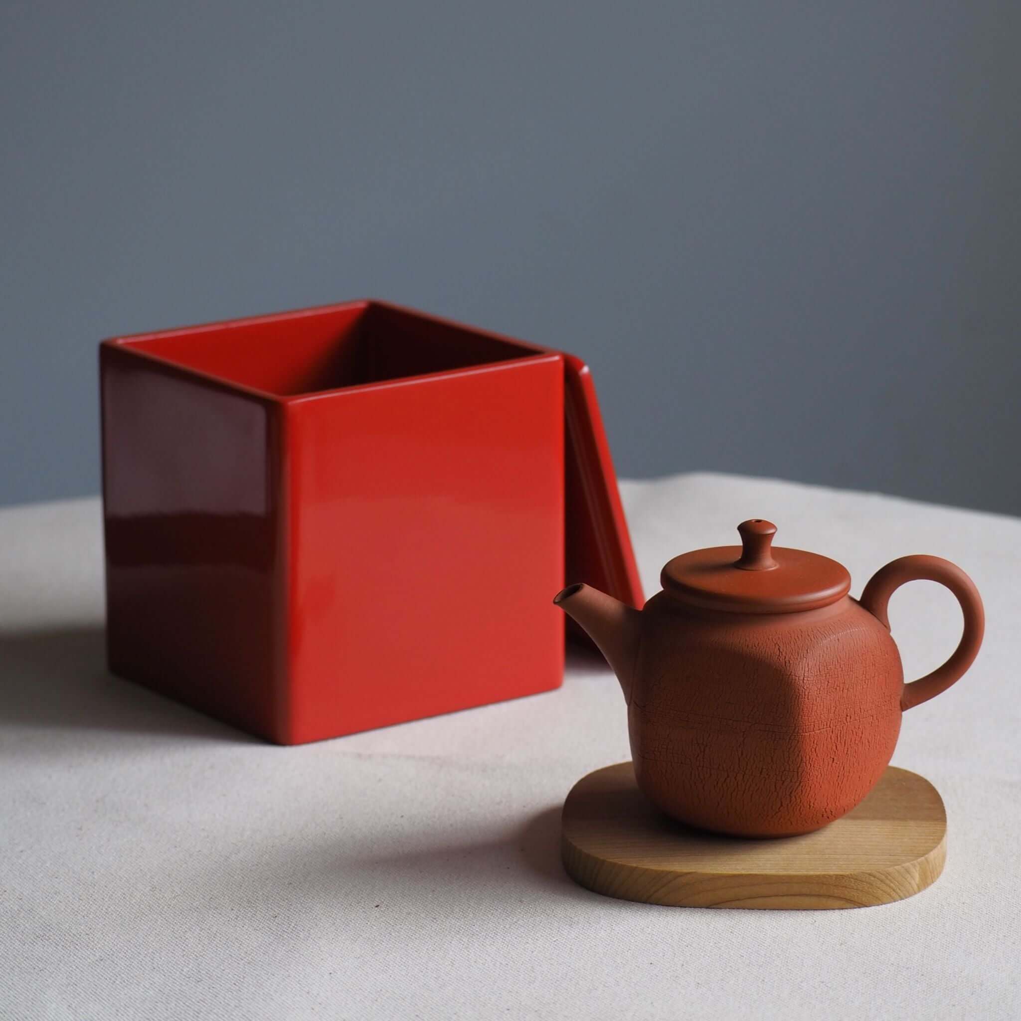 アンティーク 常滑焼 朱泥 不識庵 陶器急須 常滑焼・朱泥・急須・湯呑