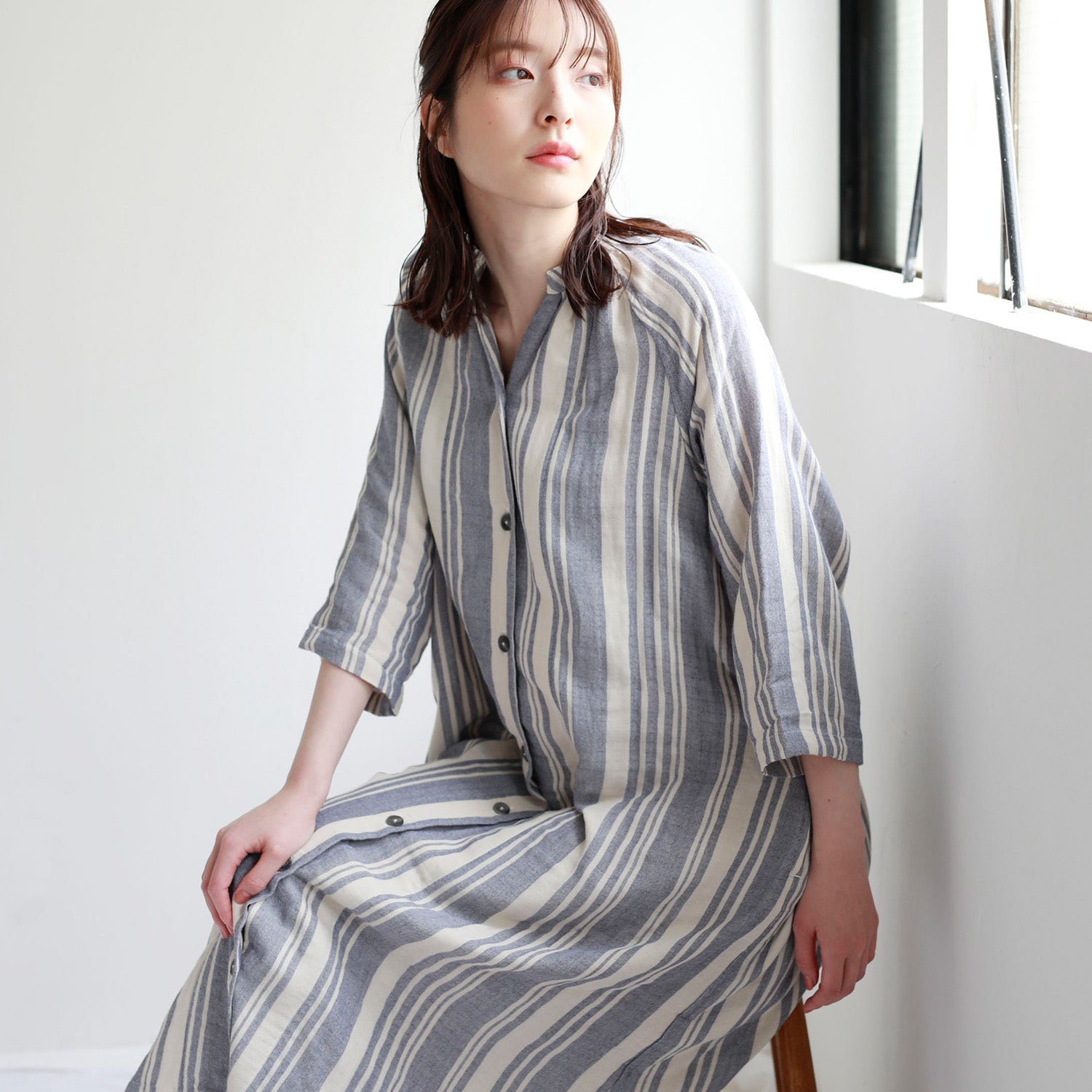 cocociLDK』 レディースガーゼワンピース(立襟) – タオル美術館公式