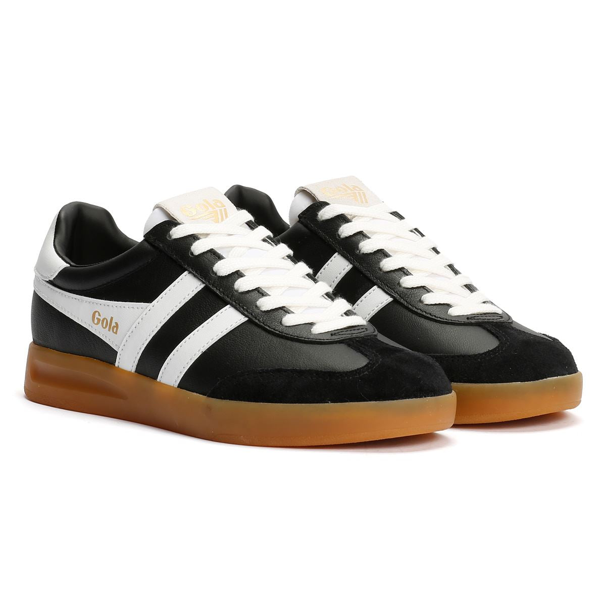 Gola Cyclone Leather Women's Black/White/Gum Sneakers – Tower