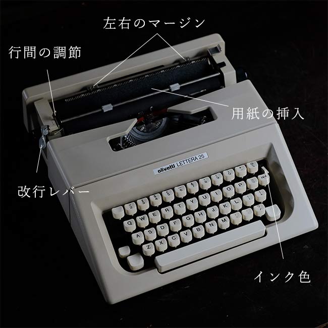 OLIVETTI Lettera 25 タイプライター インクリボン交換済み – zakka