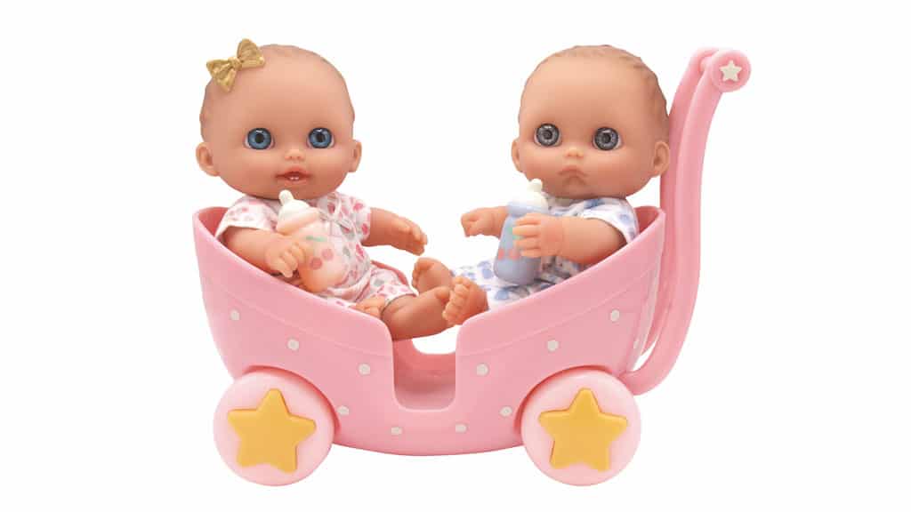 LIL' CUTESIES 8-INCH ALL-VINYL TWIN DOLLS WITH ROLLING STROLLER