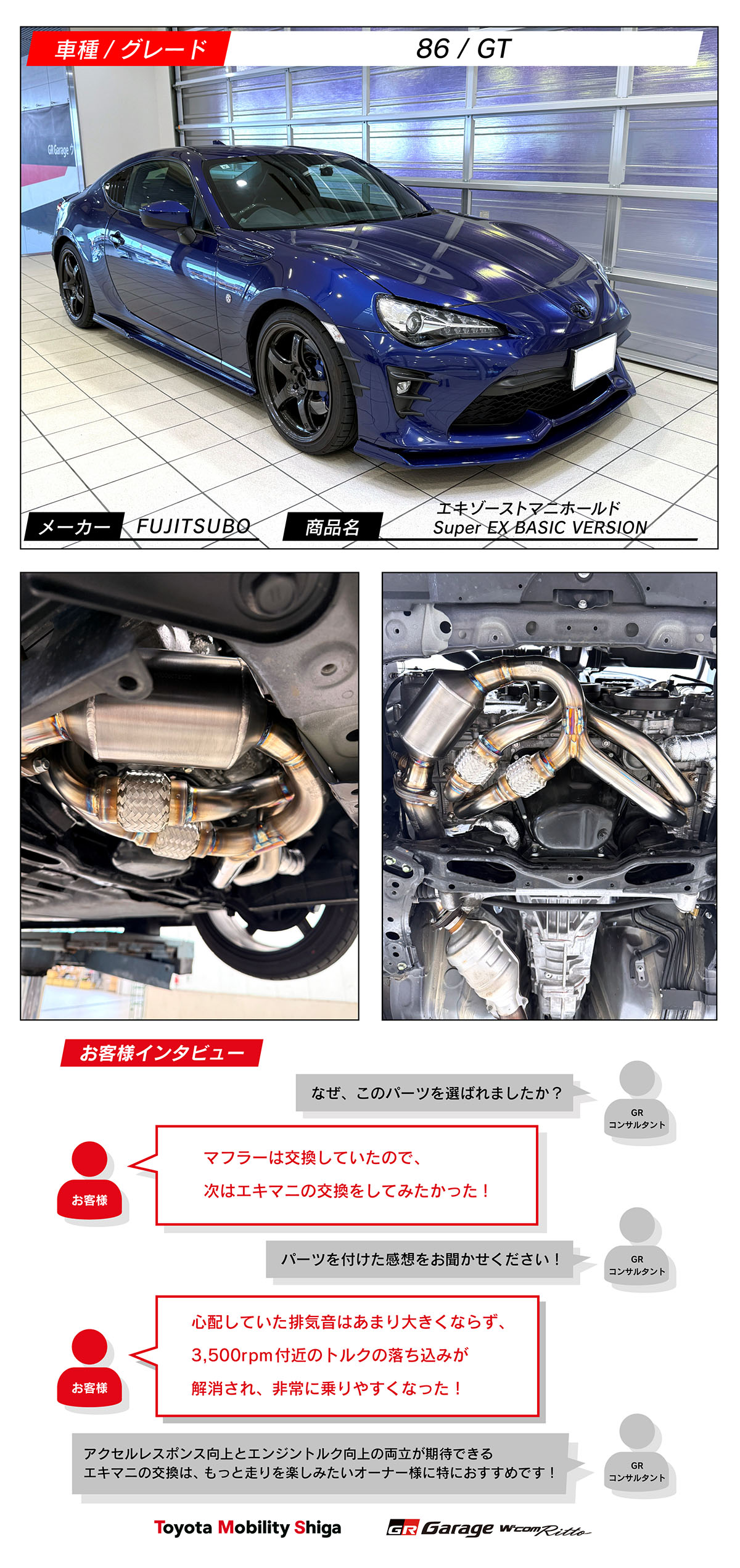 86×FUJITSUBO エキゾーストマニホールド Super EX BASIC VERSION