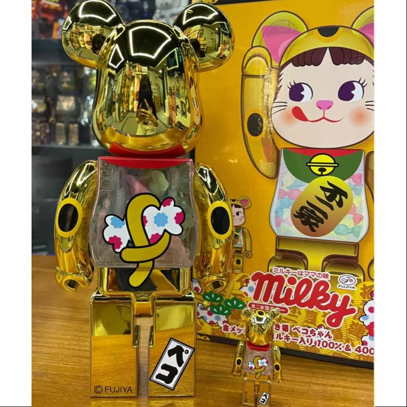 Bearbrick Lucky Cat Peko Chan Milky 400% & 100% Be@rbrick 2024