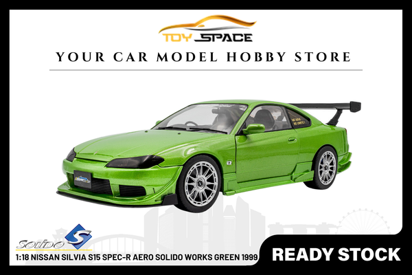 SOLIDO] 1:18 Nissan Silvia S15 Spec-R Aero Solido Works Green 1999
