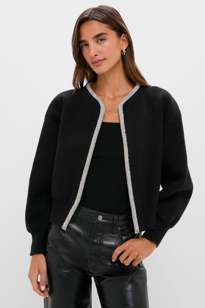Black Sequin Trim Naomi Cardigan | Tuckernuck