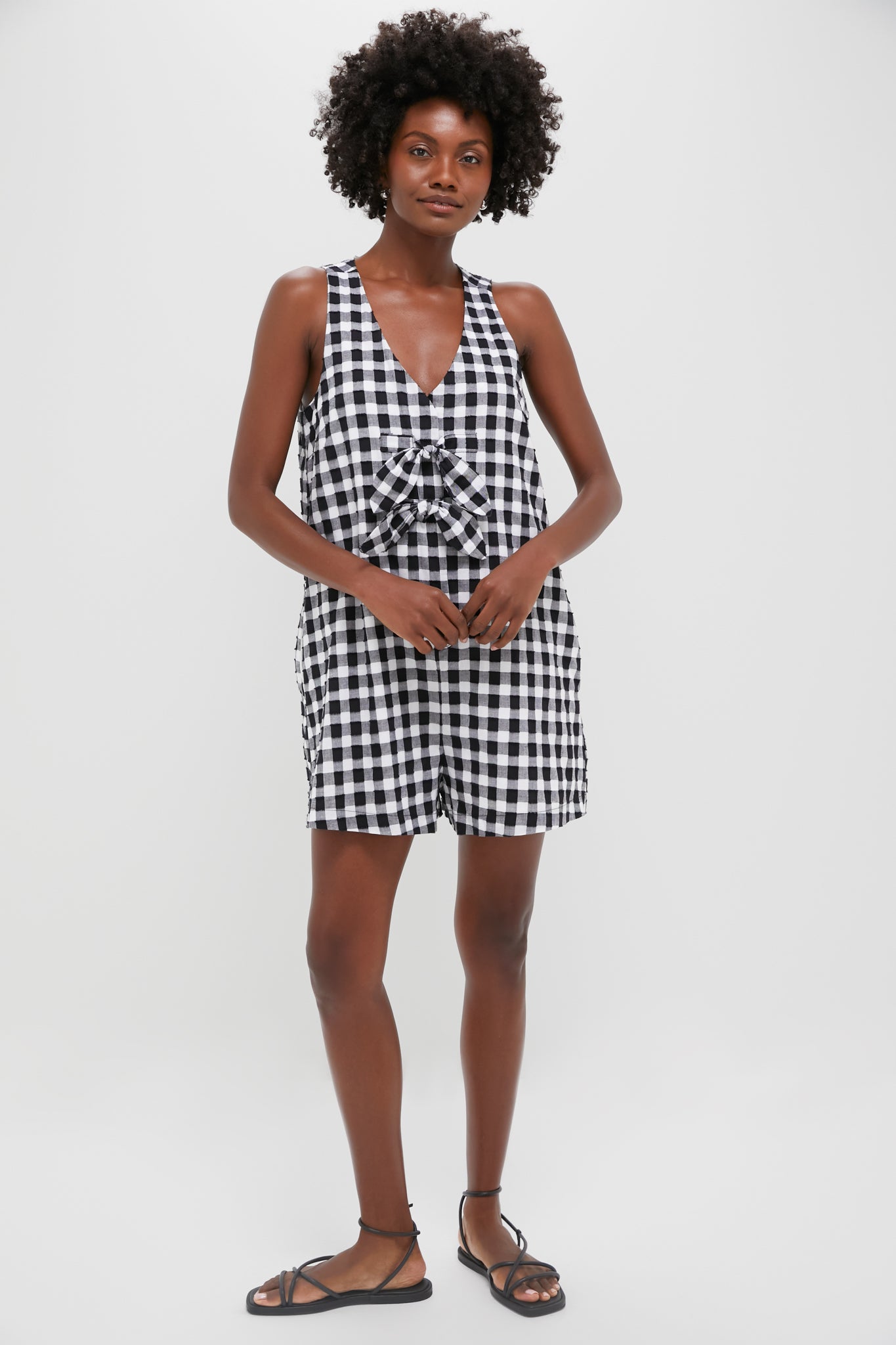 Black Gingham Myla Romper | Tuckernuck