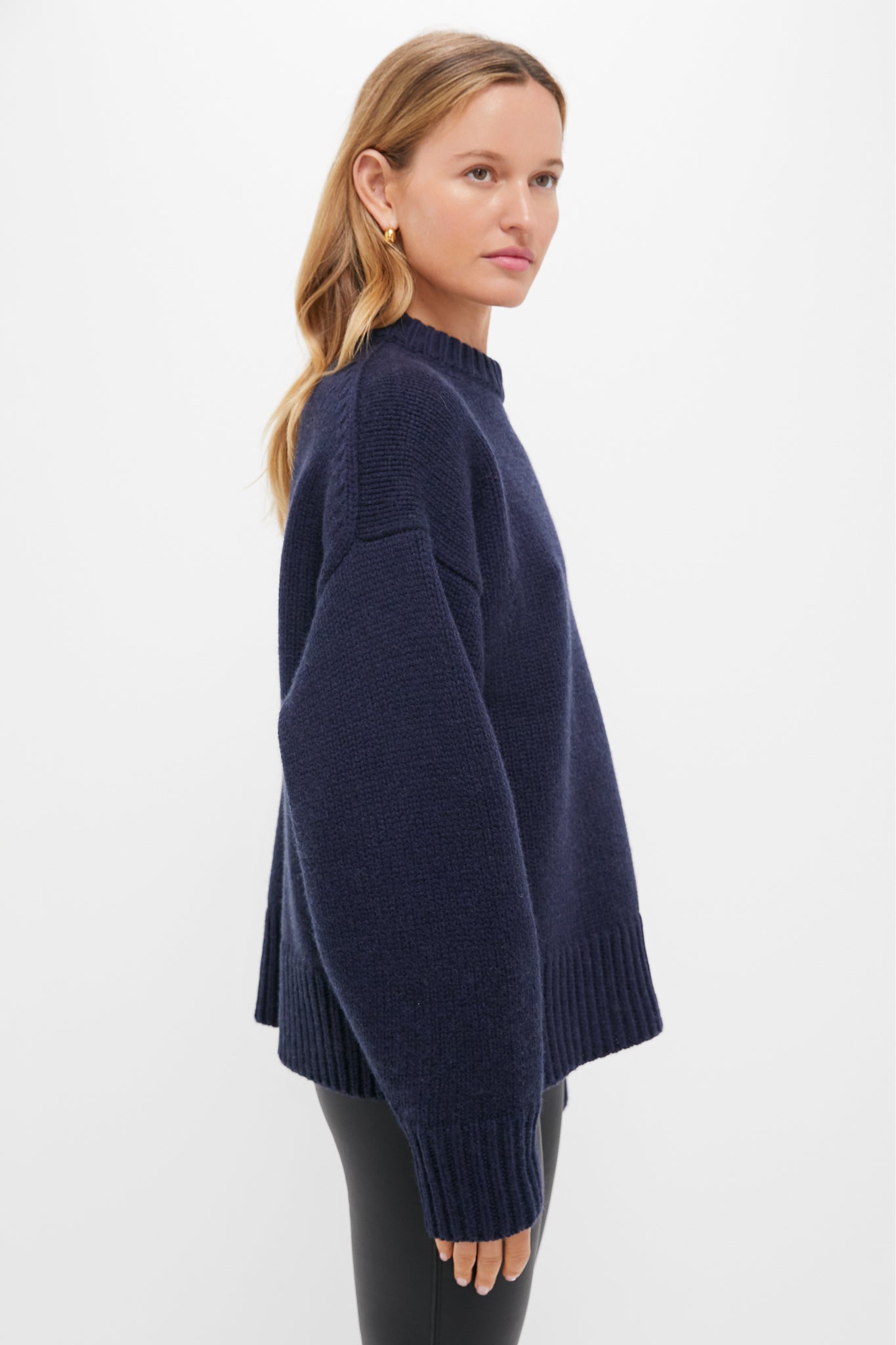 Navy Genevieve Cashmere Wool Blend Crewneck Sweater Navy | Tuckernuck