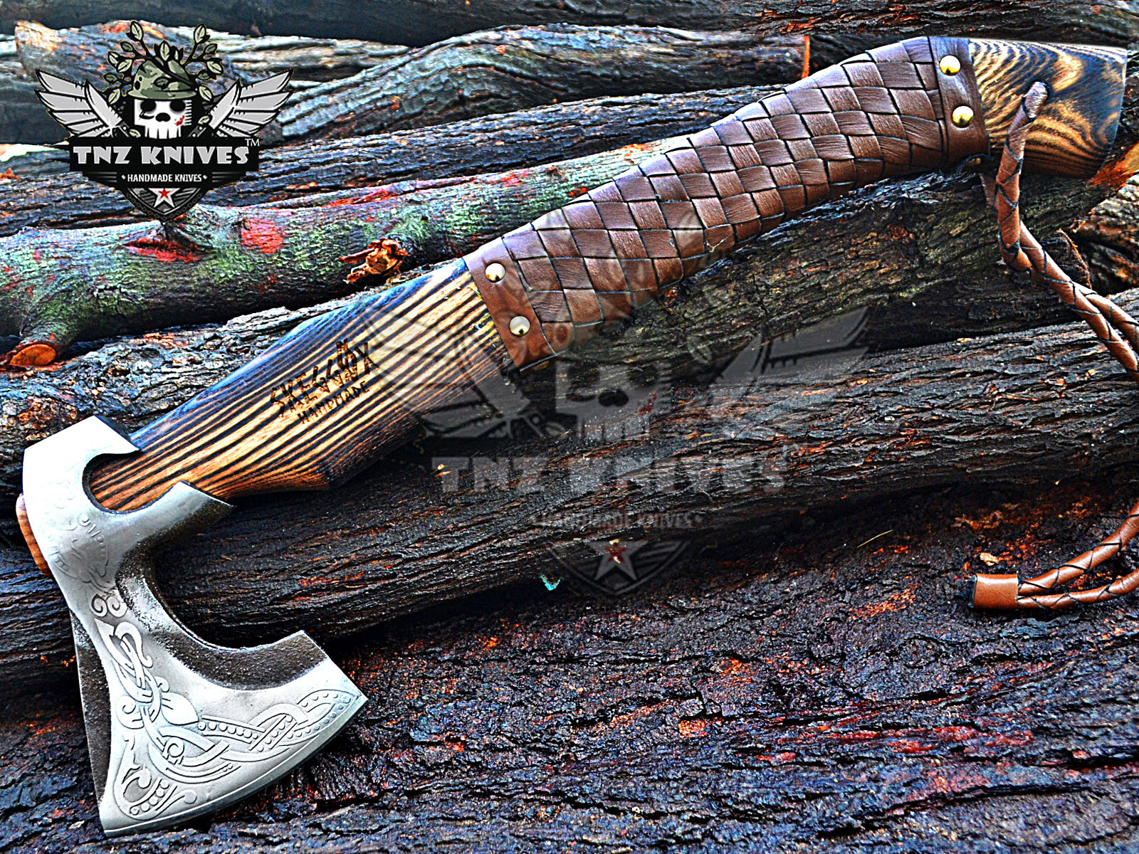 Handmade High Carbon Steel Head Viking Axe | Ash Wood Handle