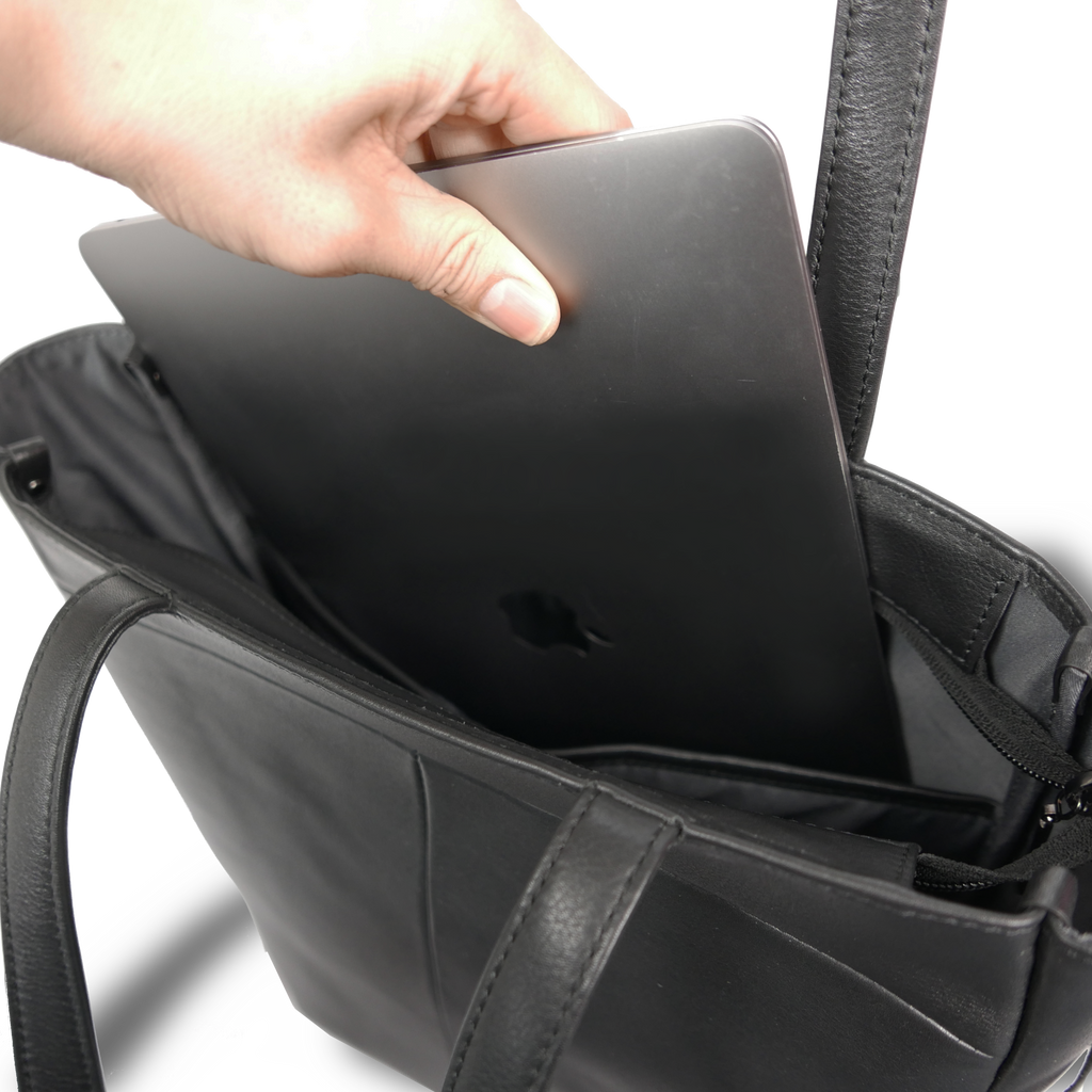 CSA《シーエスエー》ブラックシティトート(縦型) - 本革レザービジネス