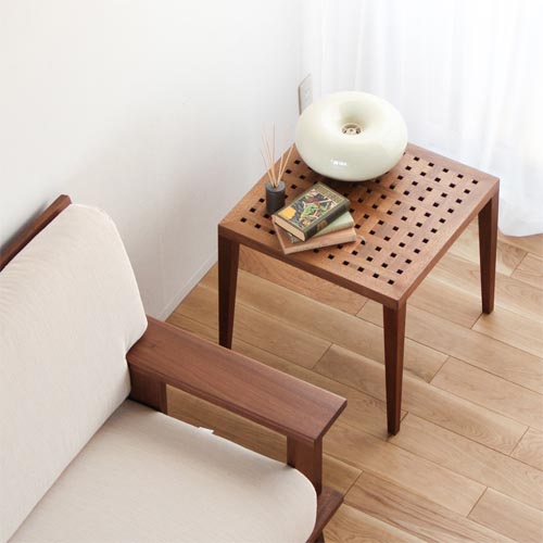 楽天市場】旭川家具 家具工房木魂 格子 サイドテーブル 国産家具 無垢