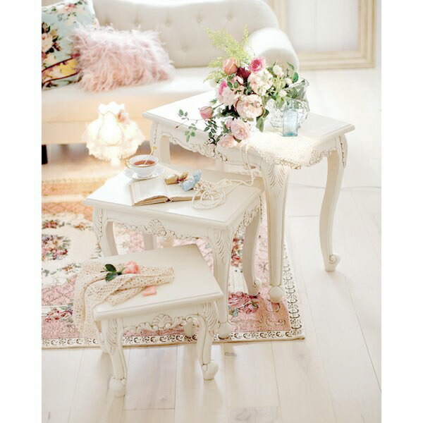 楽天市場】【直送】アンティーク風ネストテーブル/Noble(ノーブル