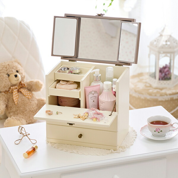 楽天市場】【直送】ドレッサー アンティーク風コスメボックス｜姫系