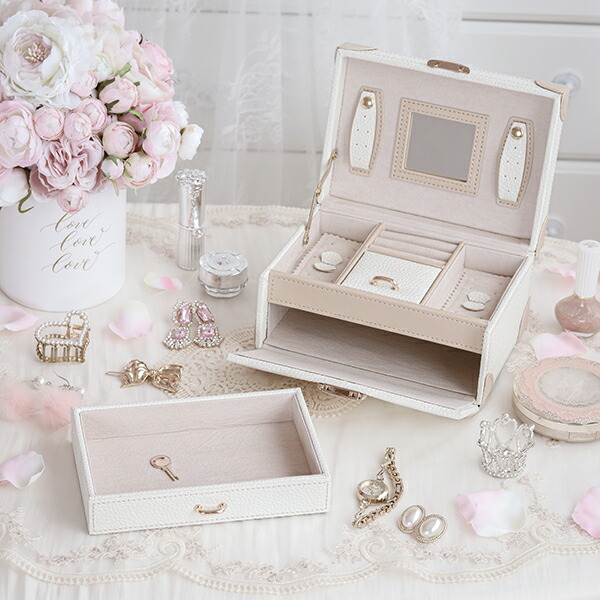 楽天市場】アクセサリーボックス/トランク型(M)｜姫系 かわいい