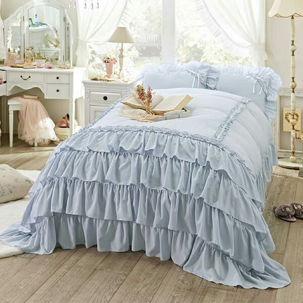 楽天市場】ミルフィーユ布団カバー4点セット（洋ダブル・ブルー）｜姫