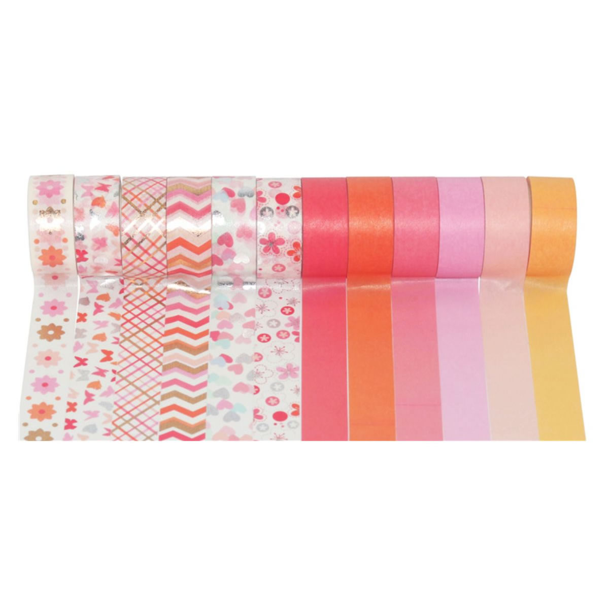 楽天市場】マスキングテープ 赤ピンク系柄＆無地 12巻セット マステ