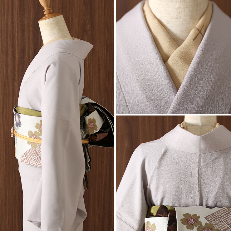 楽天市場】[ 洗える 着物 ] 江戸小紋 単衣 鮫小紋 灰白色 M L サイズ