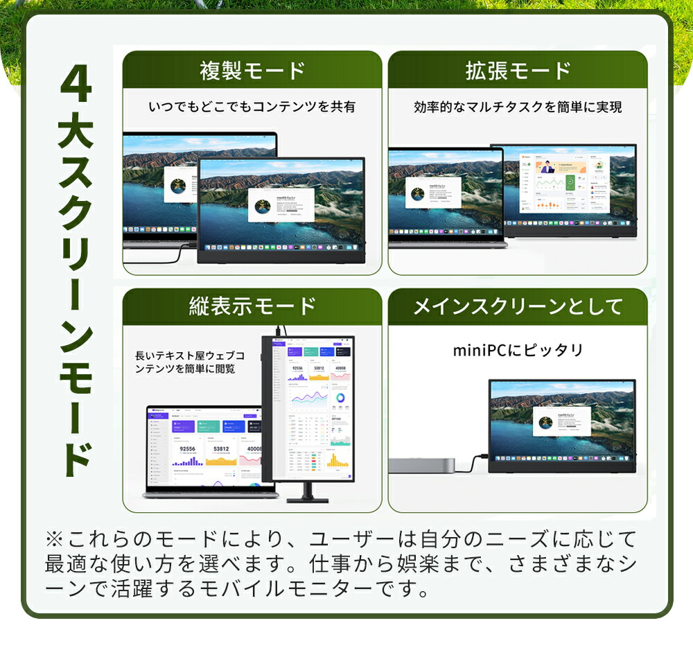 楽天市場】モバイルモニター 13.3インチ 4K モバイルディスプレイ