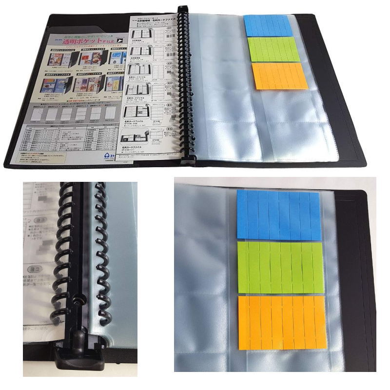 楽天市場】バインダーファイル A4 30穴 名刺保管ファイル クリアー