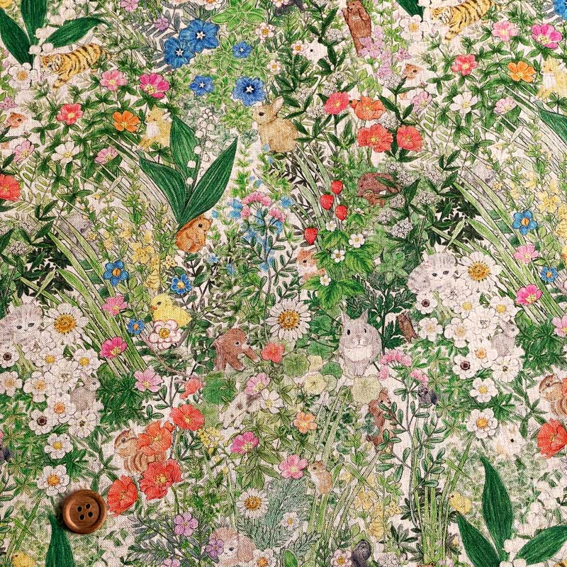 楽天市場】yukiemonユキエモン「ボタニカルフラワー」 綿麻シーチング