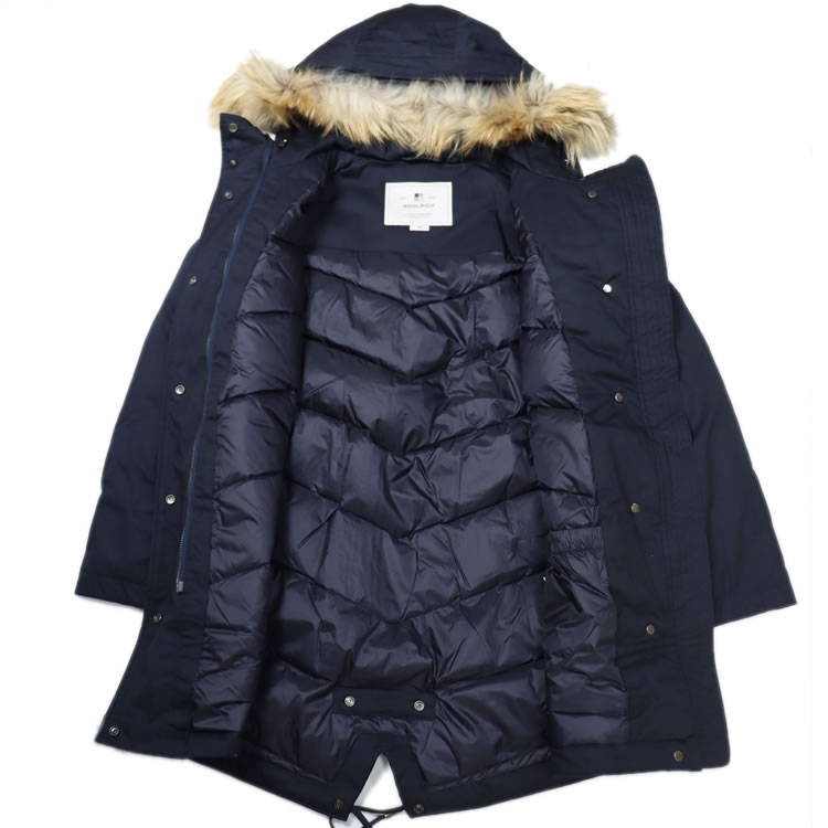 WOOLRICH ダウンジャケット M ネイビー ファー付き 【公式通販】