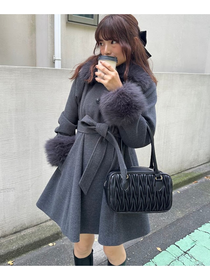 楽天市場】【SALE／20%OFF】2wayフェイクファーカラーフレアコート