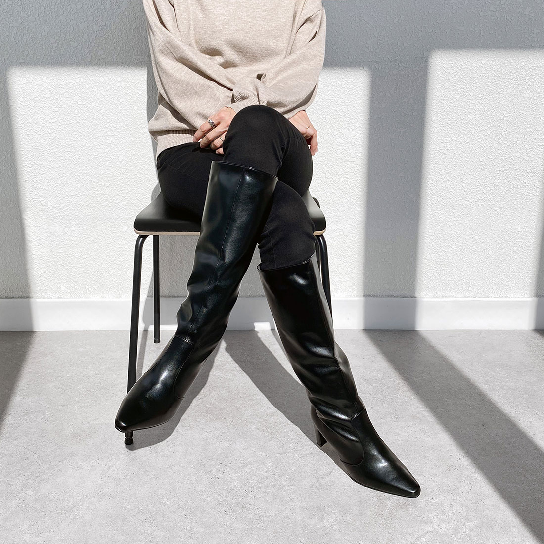 新品】ロンハーマン ELIN エリン ルーズフィット ロングブーツ 黒 新品