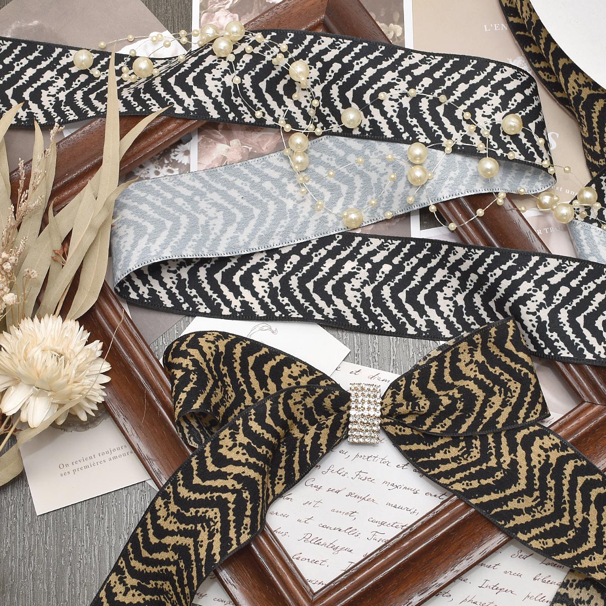 楽天市場】トラ柄シフォンリボン 幅38mm 1m単位 切り売り (2m以上