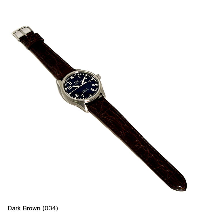 IWC 黒レザーベルト（20-18） クロコ バックル付き IWC 黒レザーベルト