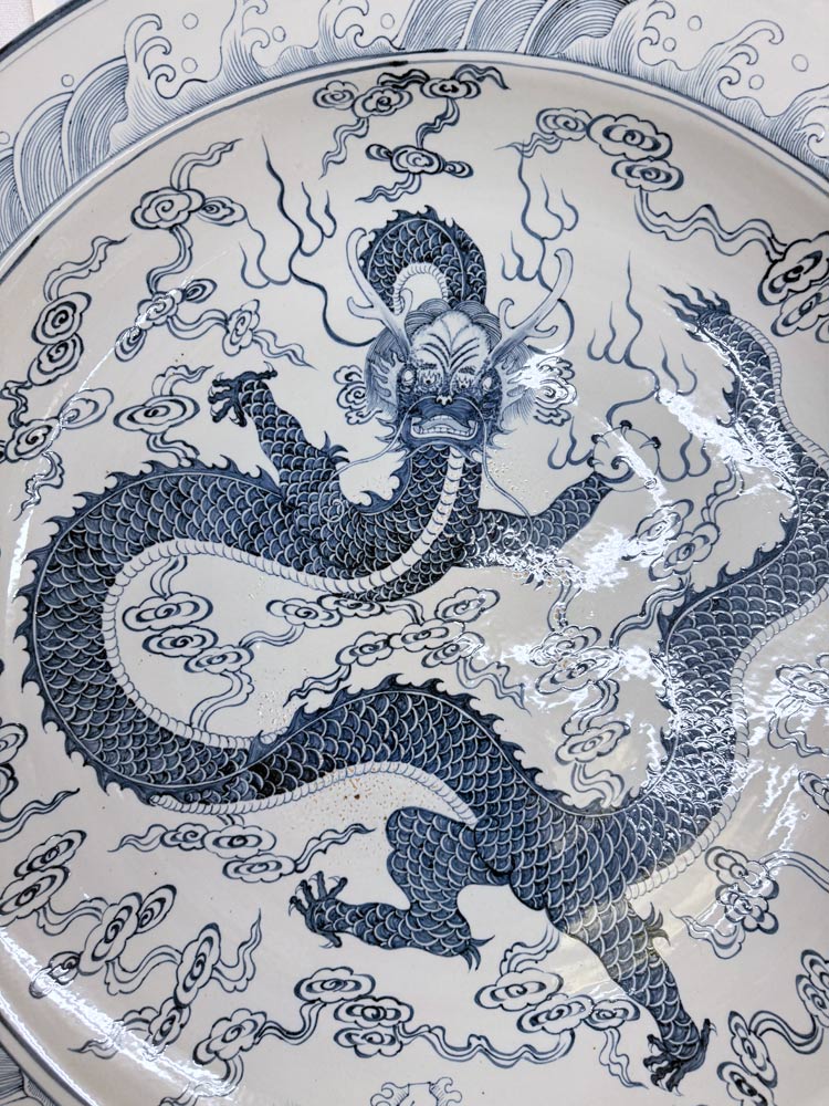 1114中国 清時代 染付花紋中皿① 送料込み1115 1114中国 清時代 染付