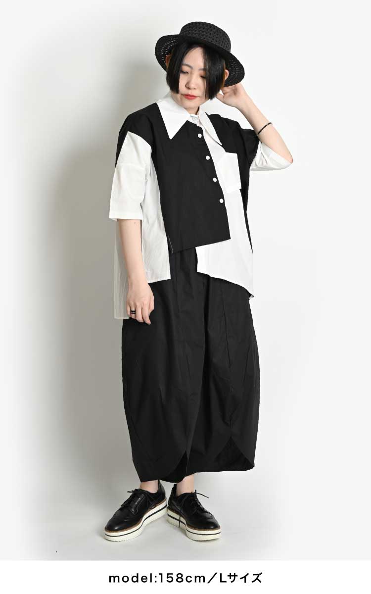 楽天市場】シャツ ブラウス レディース メンズ 変形 アシンメトリー