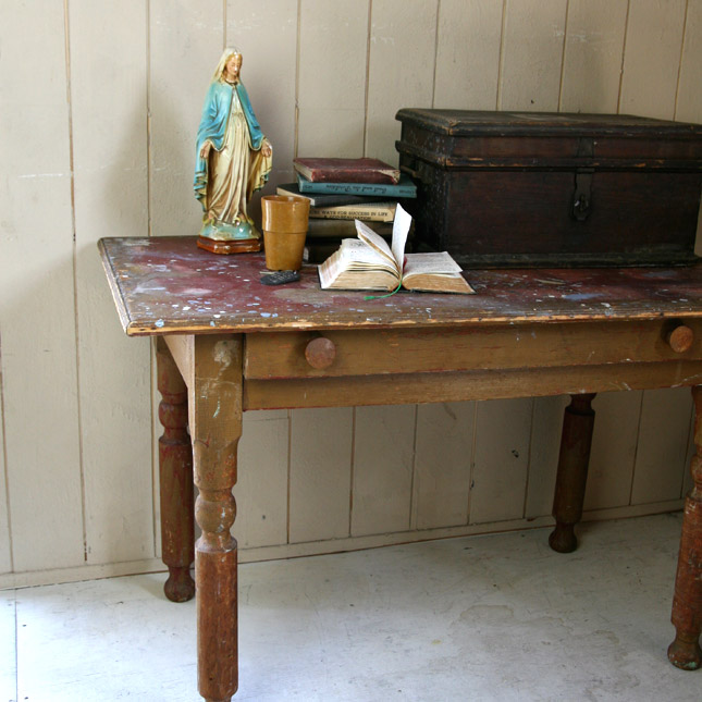 楽天市場】アンティークペイントデスク 引き出し付き 木製テーブル