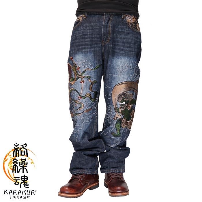 楽天市場】絡繰魂 カラクリダマシイ 和柄 ジーンズ デニム メンズ 総